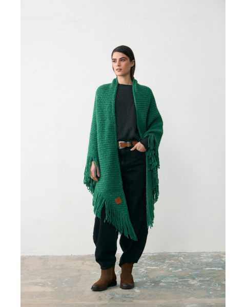Fringed Wrap Huella in Green