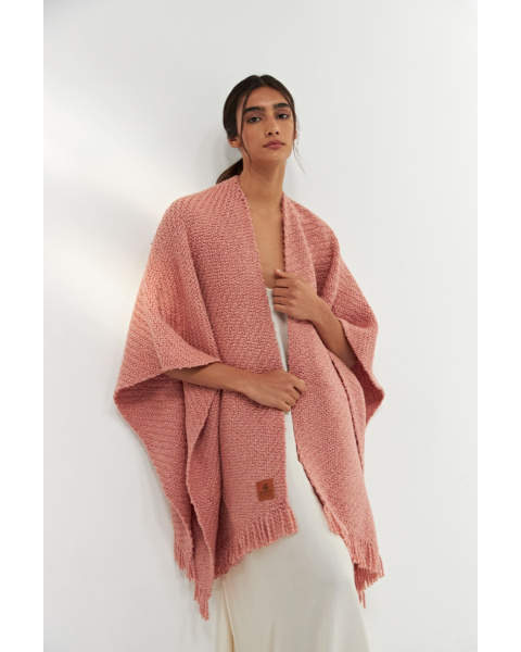 Poncho Huella in Rose