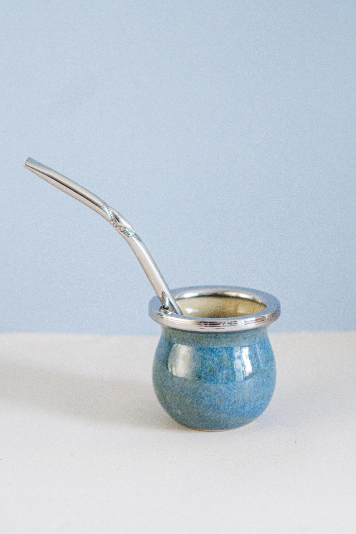 Small Stoneware Mate Cup in Blue