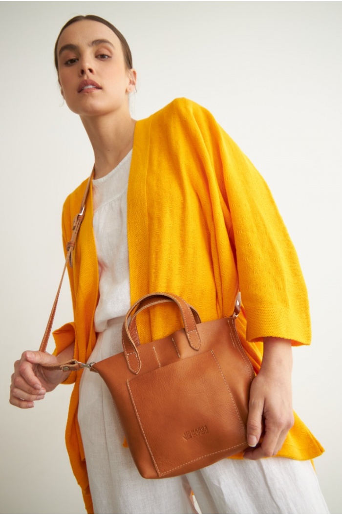 Cerezo Leather Tote in Light Brown