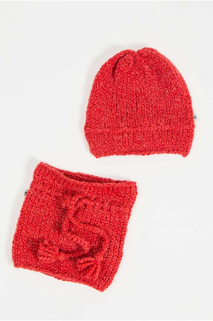 Papolino Hat and Snood in Red