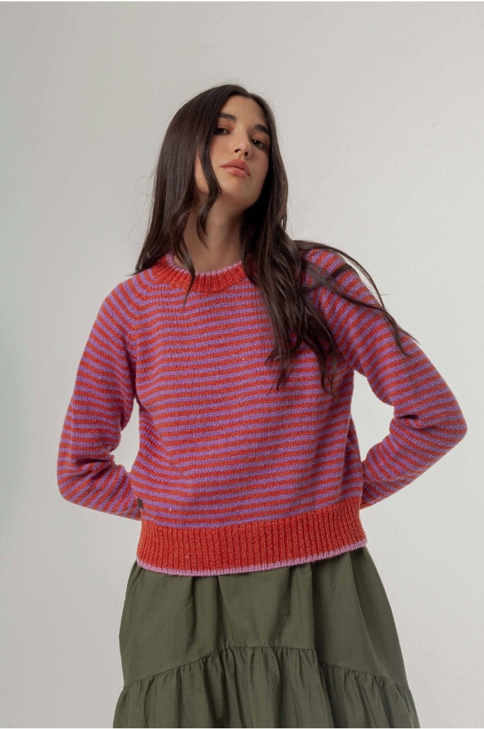 Sweater Nativo Coral & Violet