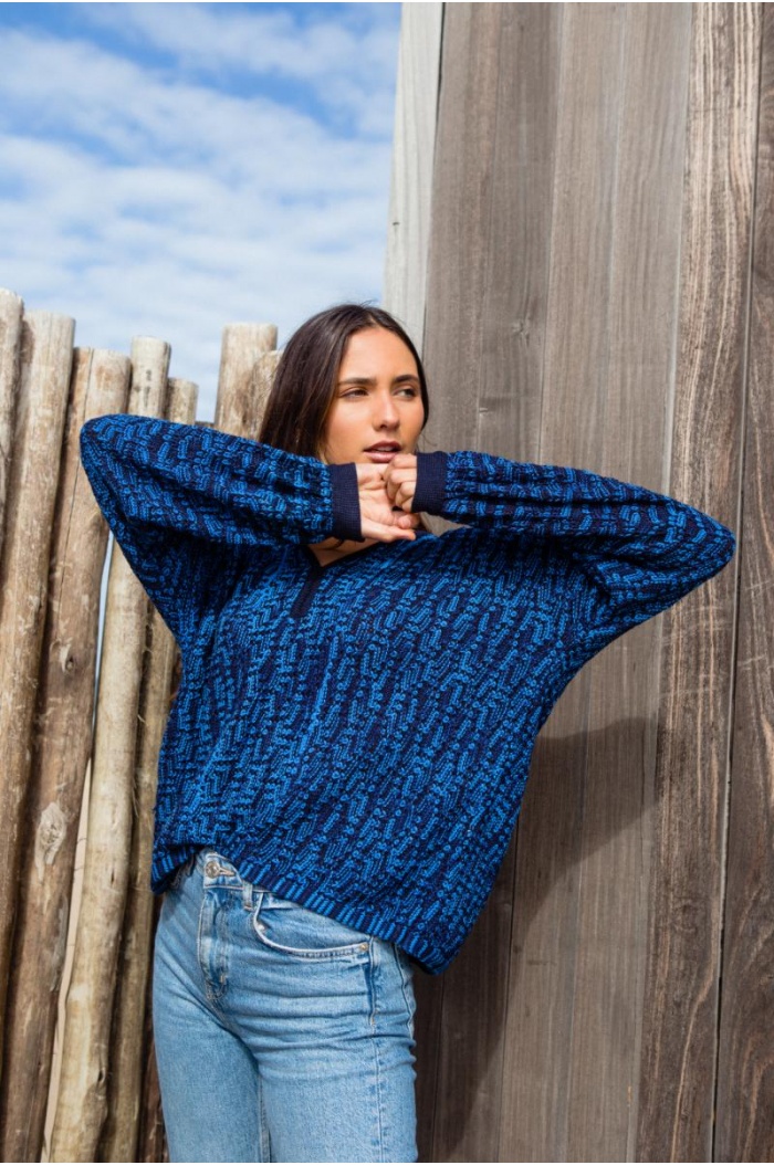 Nimes Sweater in Blue and Black