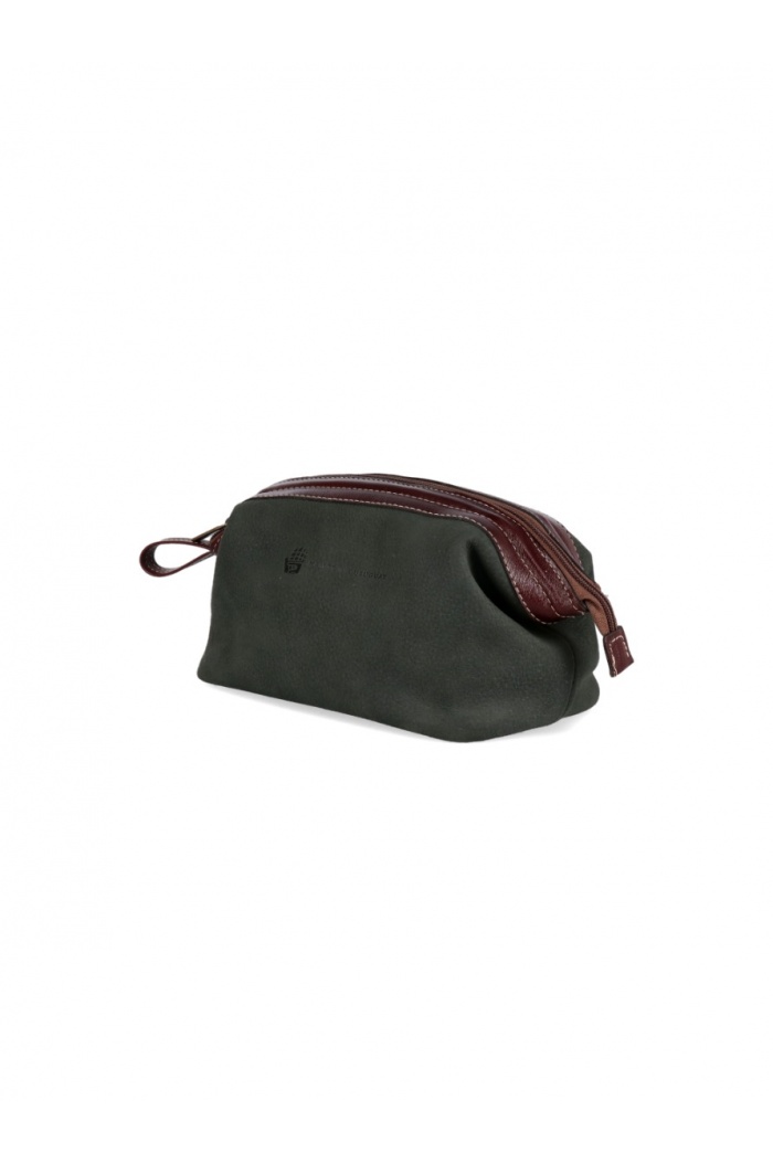 Green Leather Toilet Bag